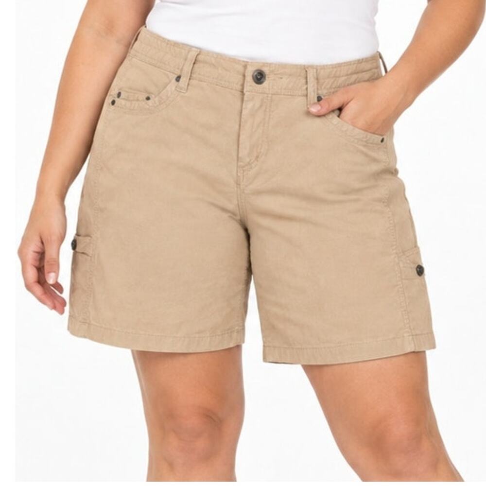 Kuhl Womens Cargo Hiking Shorts Khaki Beige Outdoor Utility Casual Size 14